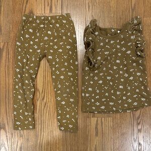 Jamie Kay Floral Matching Set Ruffle Top and Leggings 3 Years